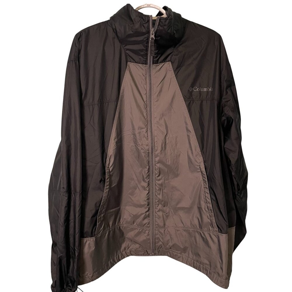 Columbia Men's Windbreaker Jacket Point Park XL Black Hood Packable Gorpcore